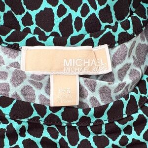 Michael Kors Turquoise and Gray Patterned Top
